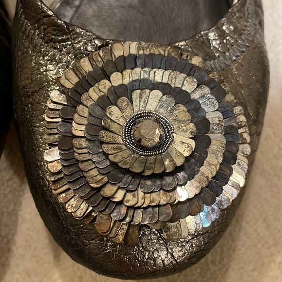 Tory Burch Kelly Ballet Flats in silver anthracite size 10 - Picture 3 of 7